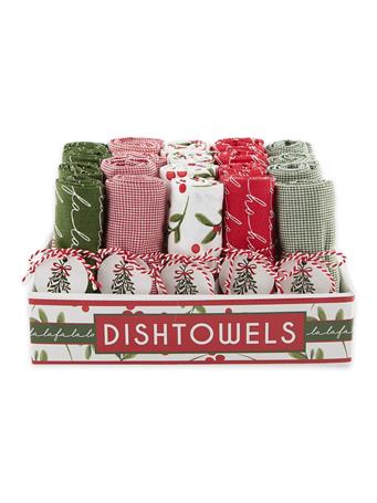 DESIGN IMPORTS - Under The Mistletoe Assorted Dishtowels ASSORTED
