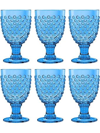 TARHONG - Hobnail Premium Plastic Drinkware Beverage/Goblet COBALT BLUE