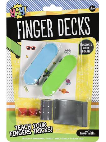 TOYSMITH - Finger Decks (Skateboards) Fun Kit, Decorate And Go Play NO COLOR