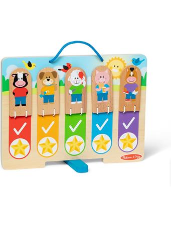 MELISSA & DOUG - Wooden My Daily Day and Night Routines Chart NO COLOR
