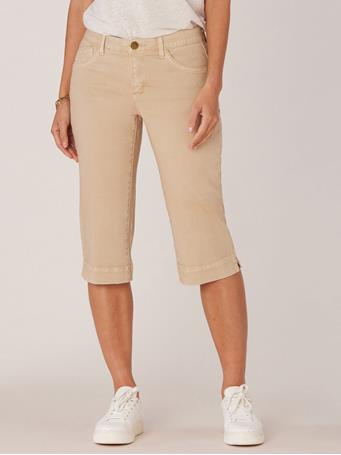 DEMOCRACY - "Ab"solution Mid-Rise Side Split Hem Skimmer Pant PALE OAK