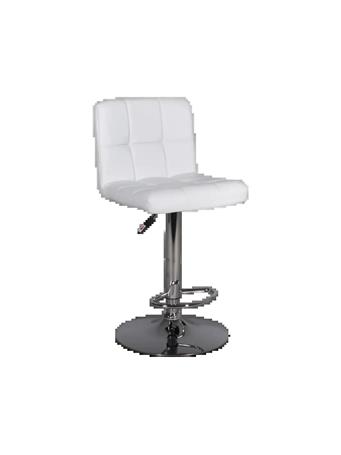 LINON HOME - White Adjustable Height Barstool WHITE