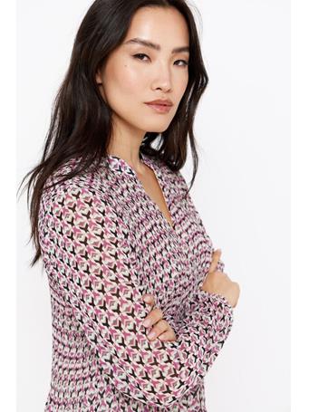 CORTEFIEL - Round Neck Pleated Blouse MULTICOLOURED