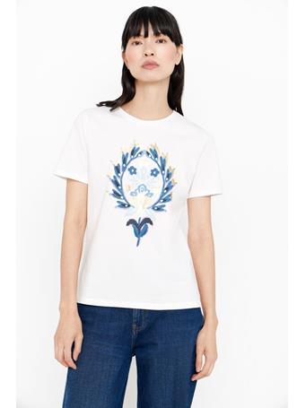 CORTEFIEL - Floral Print T-Shirt WHITE