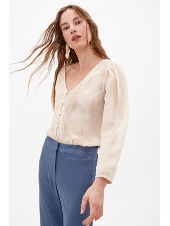 HOSS INTROPIA - Eugenia. Flowy Embroidered Blouse IVORY
