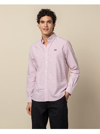 SCOTTA 1985 - Long Sleeve Oxford Striped BURGUNDY