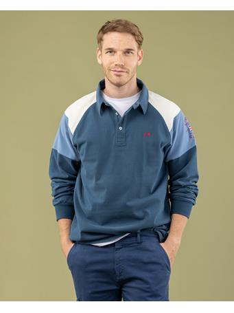 SCOTTA - Navy Trico Polo Shirt BLUE