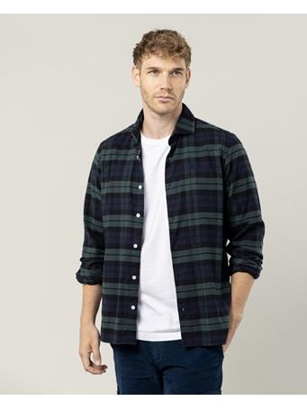SCOTTA - Camden Tartan Dark Green Shirt GREEN