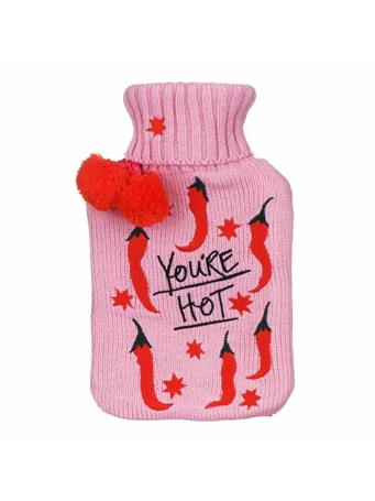 HOUSE OF DISASTER - Small Talk ‘You’re Hot’ Chili Hot Water Bottle PINK