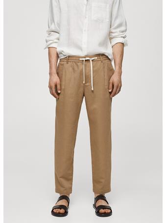 MANGO - Slim-fit Pants With Drawstring TABACCO
