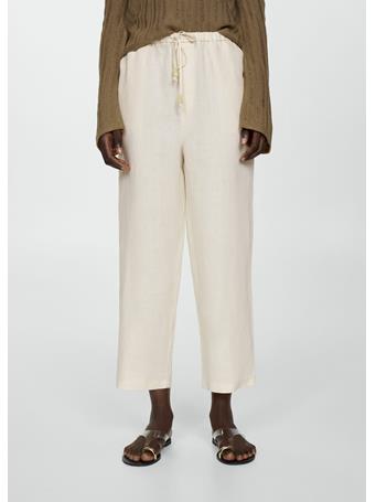 MANGO - 100% Linen Pants NATURAL WHITE