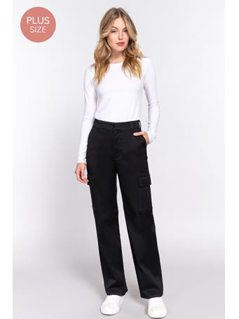 ACTIVE BASIC - [Plus] Straight Fit Long Pants BLACK