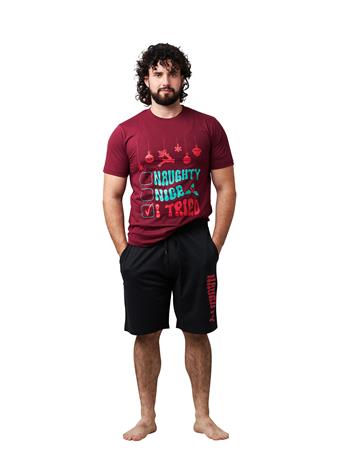 BOTTOMS OUT - I Tried PJ Set BORDO/CHARCOAL