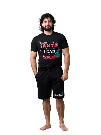 BOTTOMS OUT - Dear Santa I Can Explain PJ Set BLACK