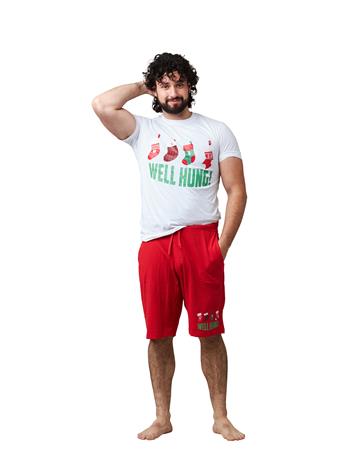 BOTTOMS OUT - Well Hung PJ Set WHITE/RED