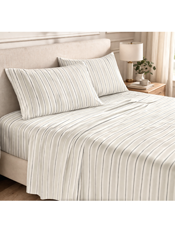TOWNHOUSE - Solid Sheet Set GREY STRIPE