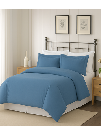 MARINER HOME - T300 Solid Duvet Set PARISIAN BLUE