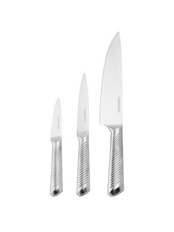 FARBERWARE - Professional 3-Piece Forged Textured Stainless Steel Knife Set SILVER
