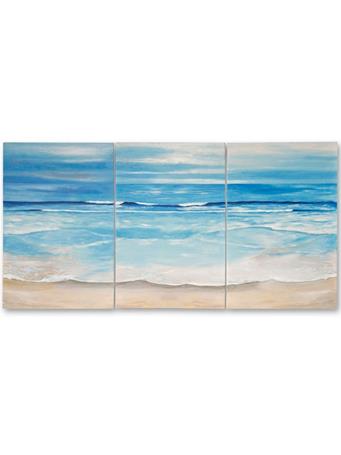STYLECRAFT - Beach Time Set of 3 Coastal Landscape Canvases BLUE