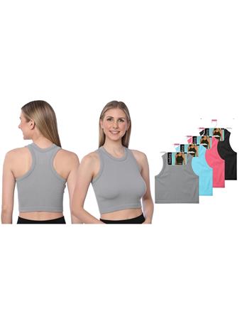 GOLDSTONE HOSIERY - Women's Isadora Rib-Knit Crop Tank AQUA