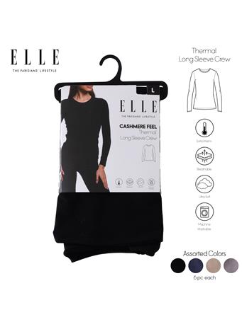 ELLE - Long Sleeve Thermal Crew Neck BLK/BLU/GRY/NUDE