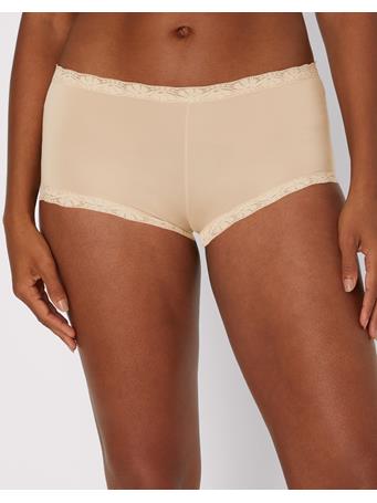 MAIDENFORM - One Fab Fit Microfiber Boyshort Underwear With Lace LATTE LIFT
