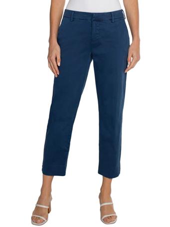 LIVERPOOL - Kelsey Trouser with Slit 26IN Inseam INDIGO DUSK