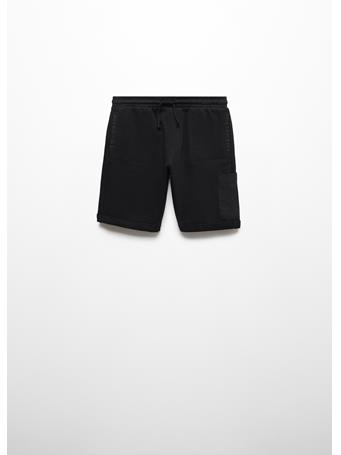 MANGO - Cotton Shorts With Elastic Waist BLACK