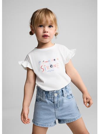 MANGO - Paperbag Denim Shorts LT BLUE