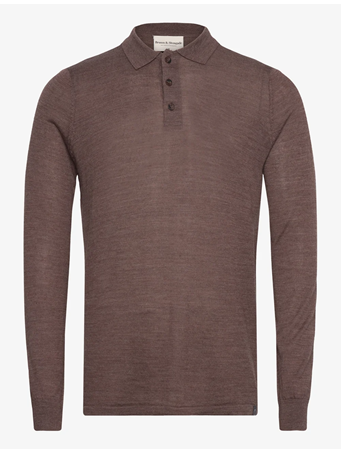 BRUUN & STENGADE - Atlas Long-Sleeved Polo BROWN
