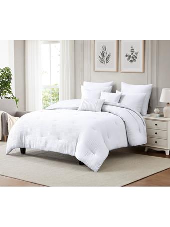 RAMALLAH TRADING COMPANY - Bryce Waffle Comforter Set - 8 Pieces WHITE