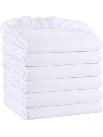 ARKWRIGHT HOME - Bulk Full Fitted Sheets WHITE