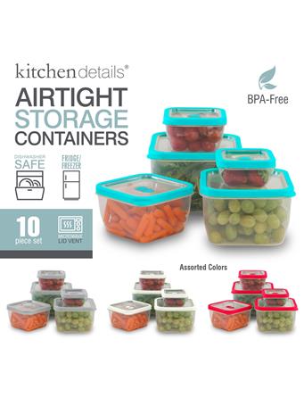 KITCHEN DETAILS - 10 Piece Square Clear View Storage Set CLEAR