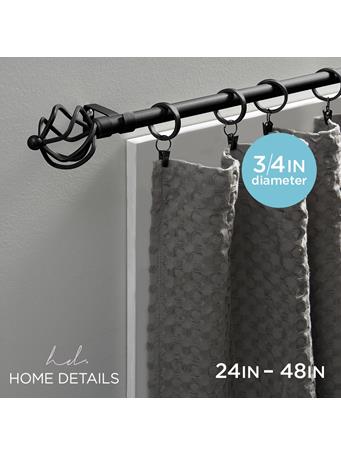 HOME DETAILS - Twisted Cage Single Curtain Rod BLACK