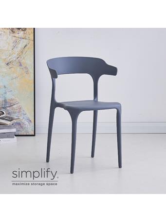 SIMPLIFY - Modern Lightweight Stackable Plastic Chair GREY