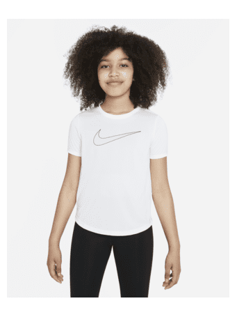 NIKE - One Big Kids' (Girls') Dri-FIT Short-Sleeve Training Top WHITE