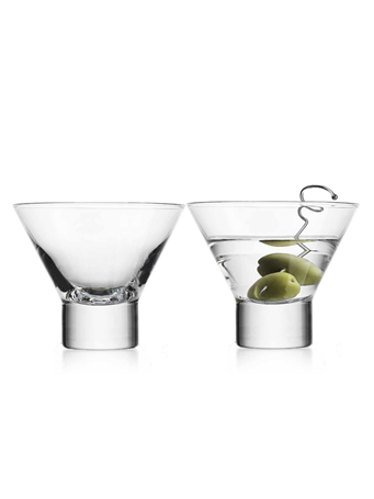ATTACHE - Set of 2 Stemless Martini Glasses CLEAR