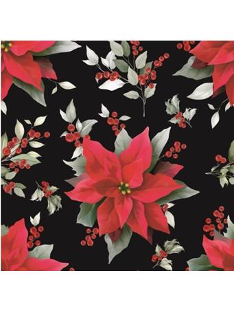 RAMALLAH TRADING COMPANY - Christmas Holly Poinsettia Printed Kitchen Curtain NO COLOR