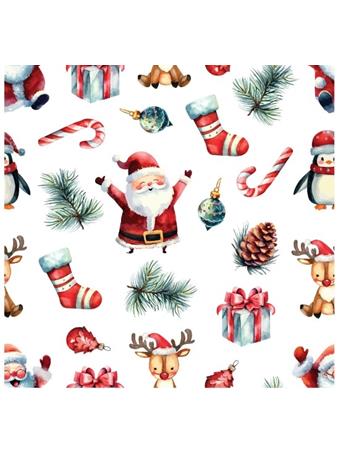 RAMALLAH TRADING COMPANY - Christmas Santa Printed Kitchen Curtain NO COLOR