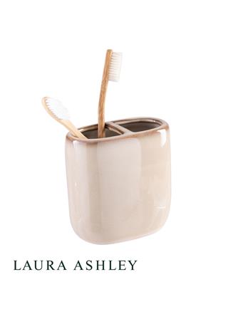 LAURA ASHLEY - Glaze Ceramic Double Tooth Brush Holder SAND