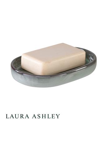 LAURA ASHLEY  - Glaze Ceramic Soap Dish SAGE
