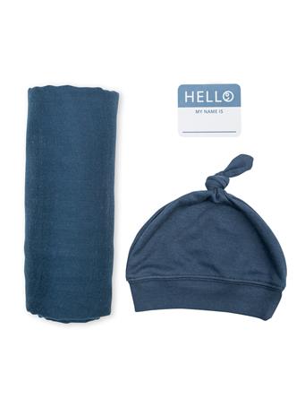 MARY MEYER - Lulujo Hello World Hat & Swaddle Set NAVY