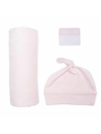 MARY MEYER - Lulujo Hello World Hat & Swaddle Set  PINK