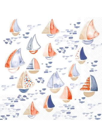 BOSTON INTERNATIONAL - 3-Ply Paper Napkins Coastal Nautical Beach Designs WATERCOLOUR