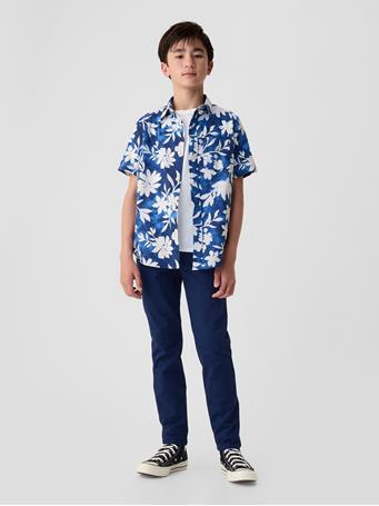GAP - Kids Linen-Blend Shirt SP BLUE FLORAL