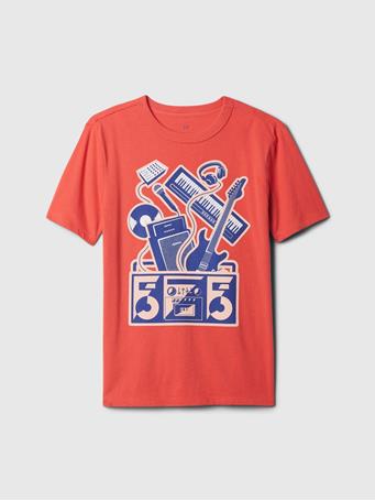 GAP - Kids Graphic T-Shirt SPRING CORAL