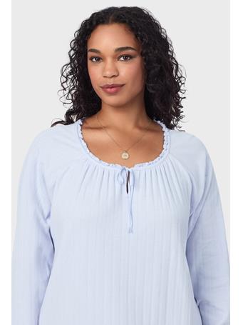 CAROLE HOCHMAN - Sweet Blue Cotton Pointelle Waltz Nightgown BLUE