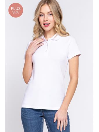 ACTIVE BASIC - [Plus] Short Sleeve Classic Polo Top WHITE