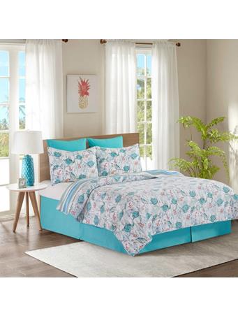 C & F ENTERPRISES - Sea Turtle Aqua Quilt Set WHITE
