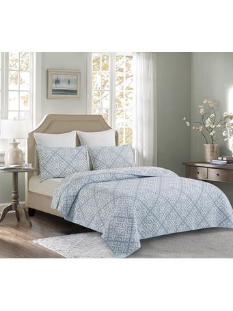 C & F ENTERPRISES - Blue Leaves Coverlet Set BLUE